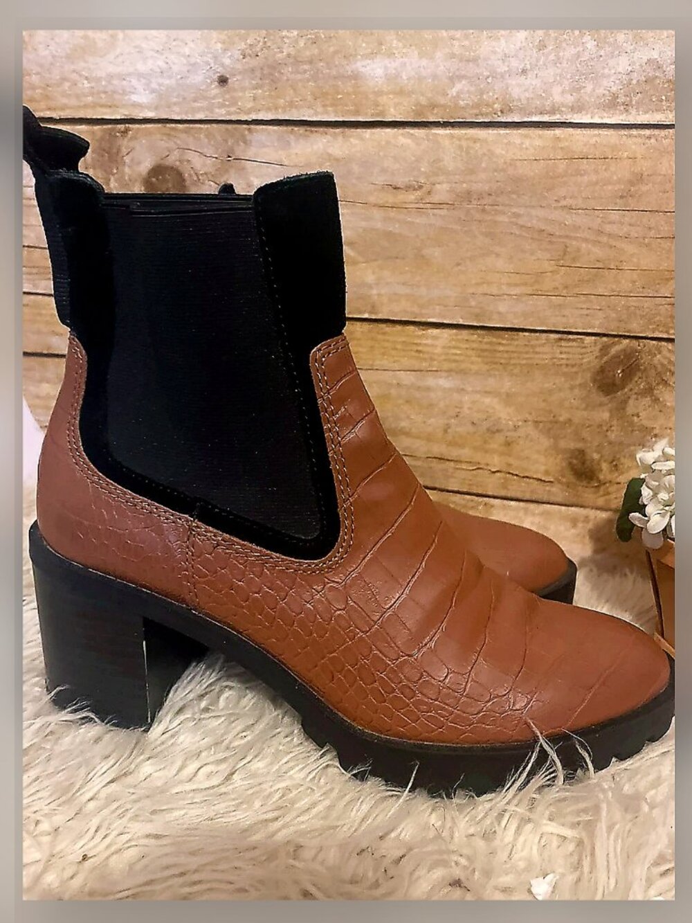 Dolce Vita Natta croc Textured Chelsea Boots
